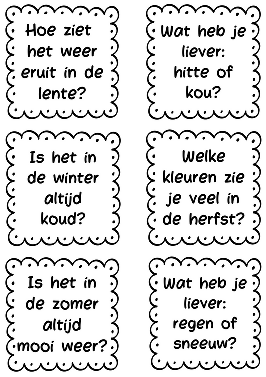 Kletskoekjes thema seizoenen