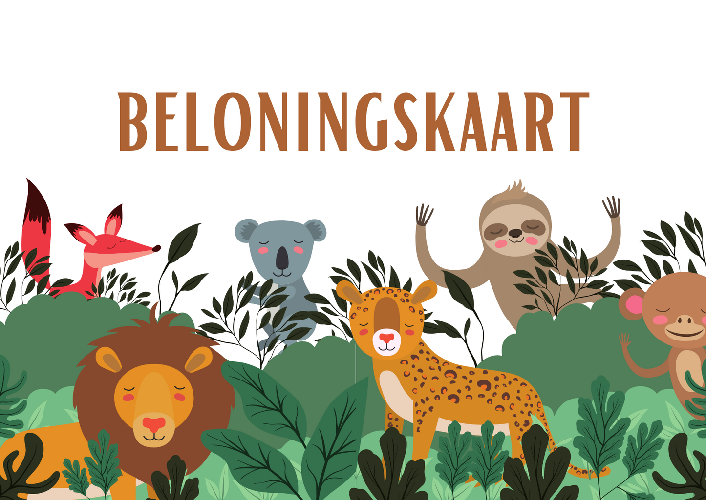 beloningskaarten voor kinderen thema jungle