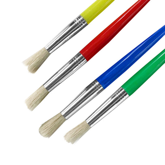 set van 4 verfkwasten voor kinderen in primaire kleuren