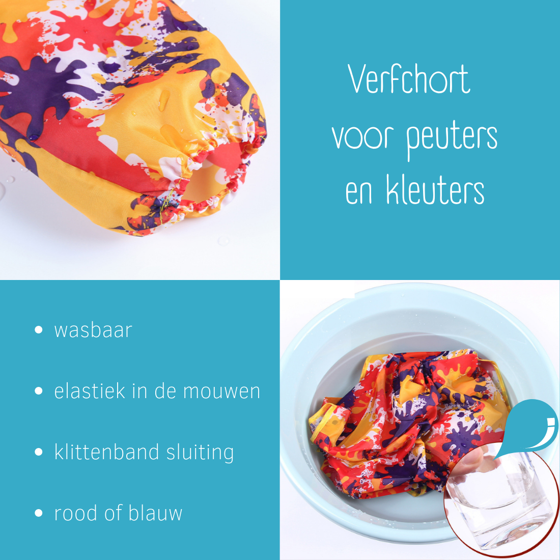 Peuter kliederschort blauw