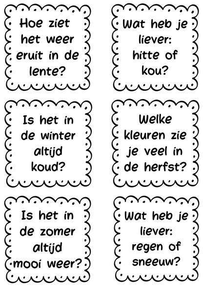 Kletskoekjes thema seizoenen
