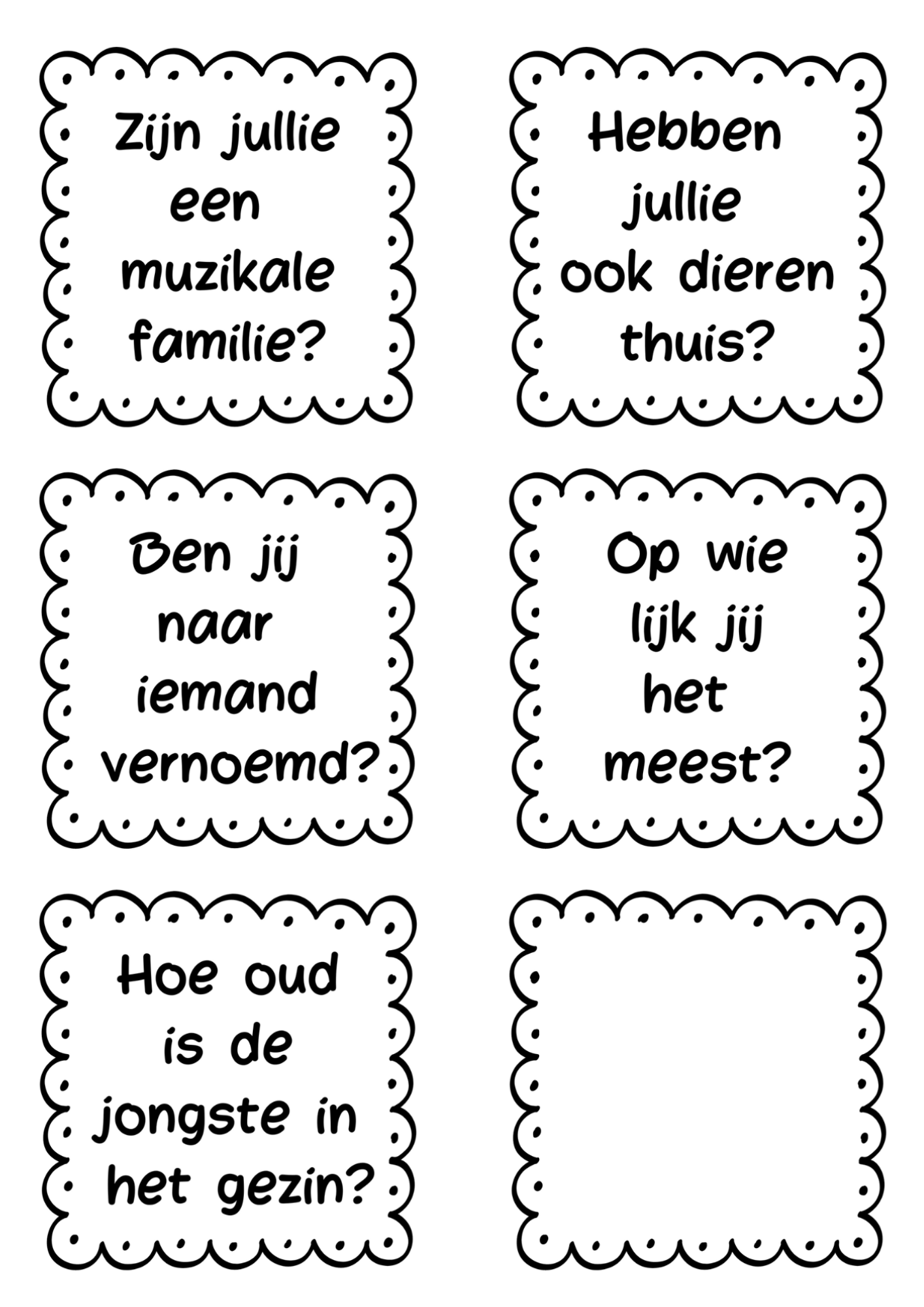 Kletskoekjes thema familie