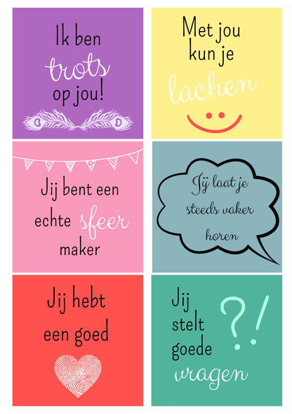 Complimentenkaarten voor kinderen