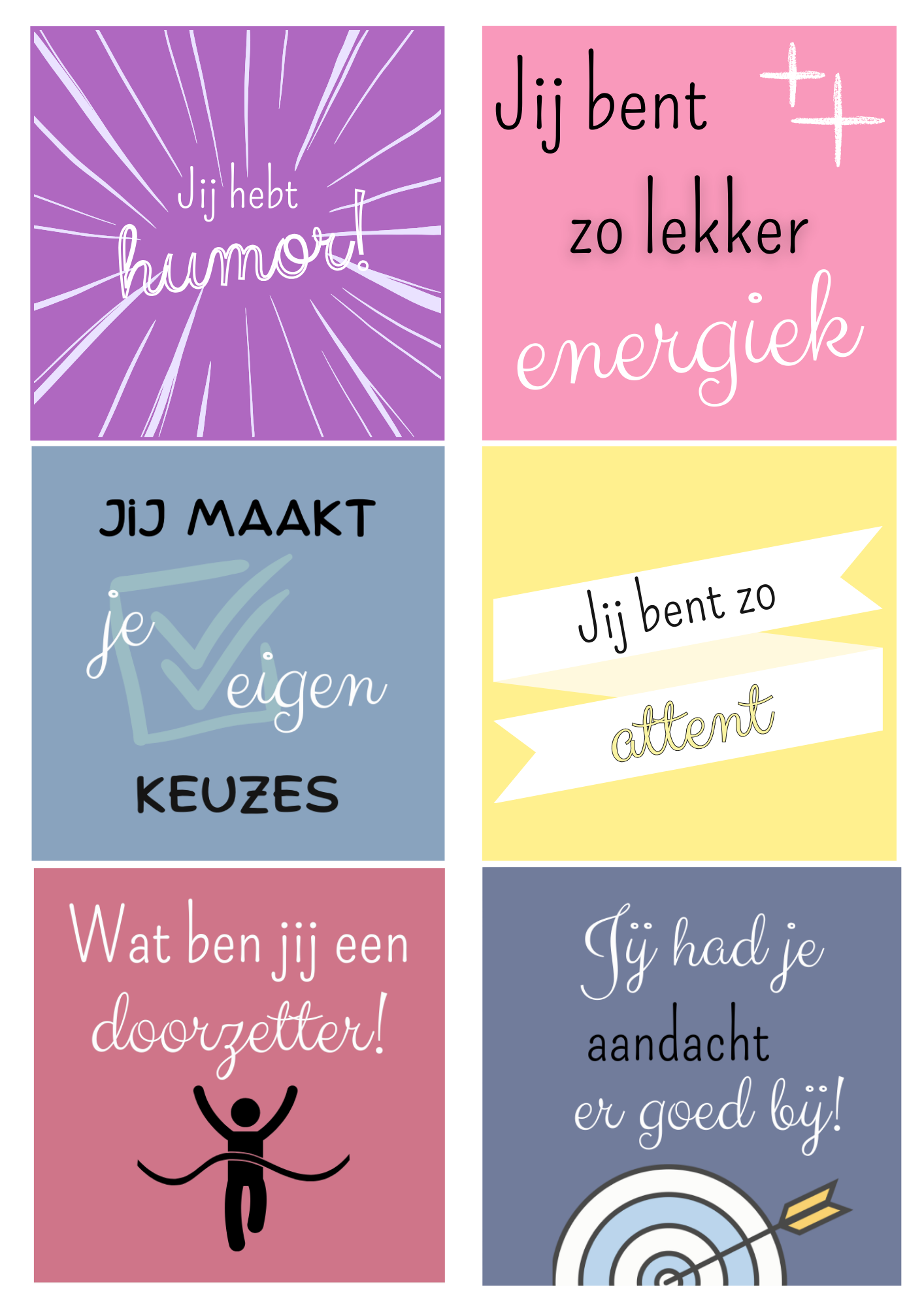 Complimentenkaarten voor kinderen