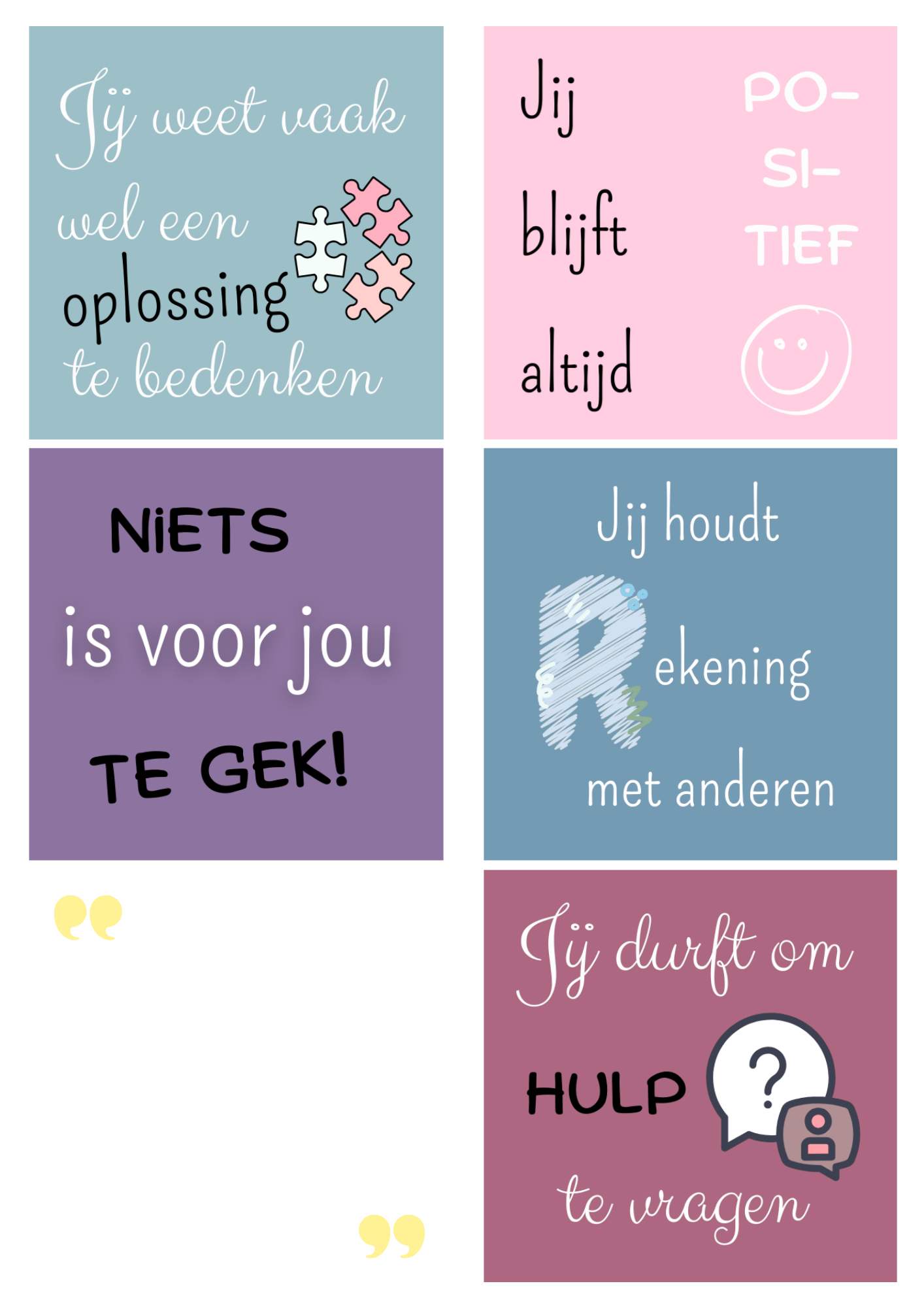 Complimentenkaarten voor kinderen