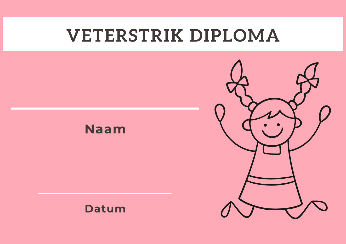 Veterstrikdiploma roze