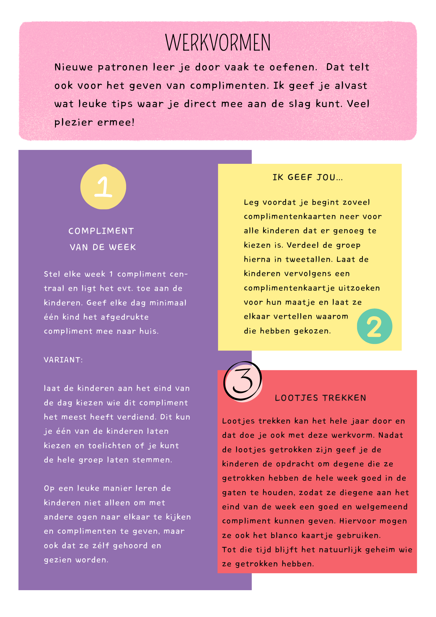 Complimentenkaarten voor kinderen - 48 stuks in doosje -  incl. link naar printables en werkvormen