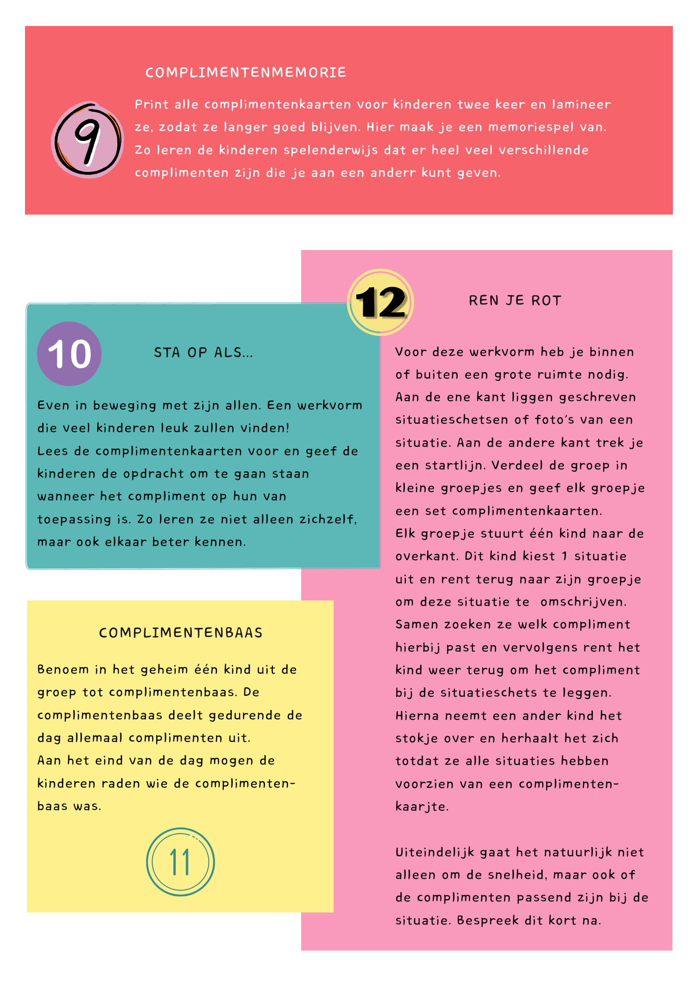 Complimentenkaarten voor kinderen