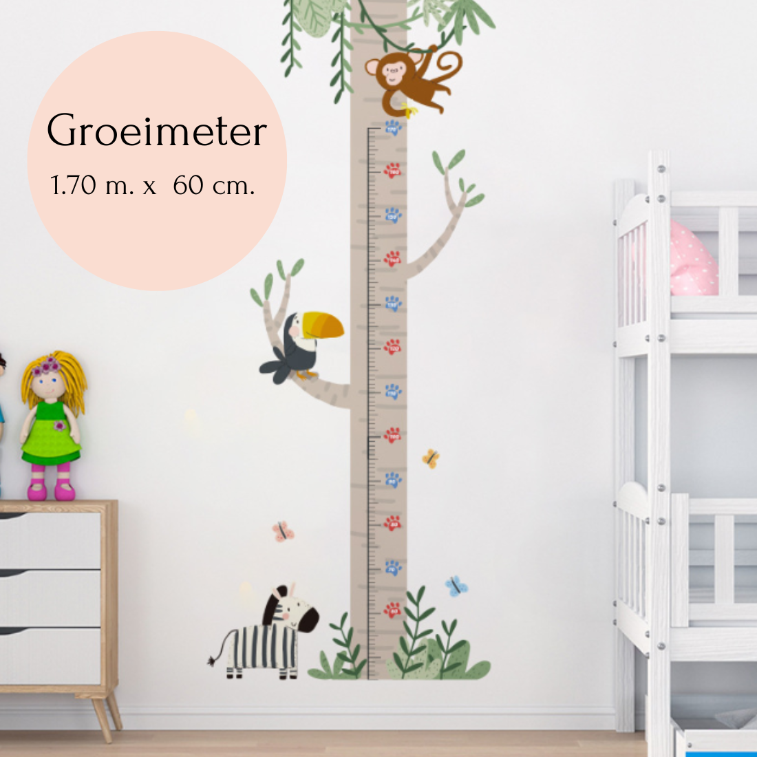 Groeimeter muursticker