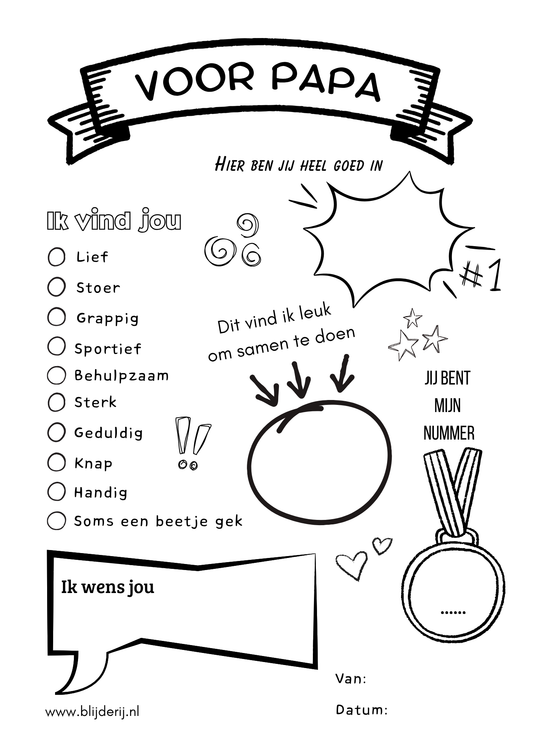 Invulblad Vaderdag
