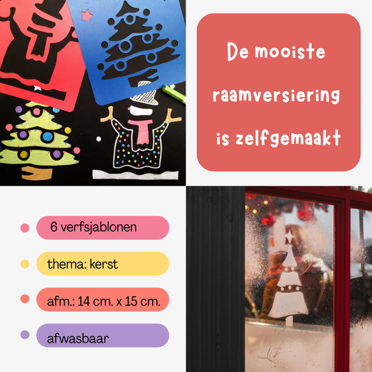 De mooiste raamversiering voor kerst maak je met deze 6 verfsjablonen