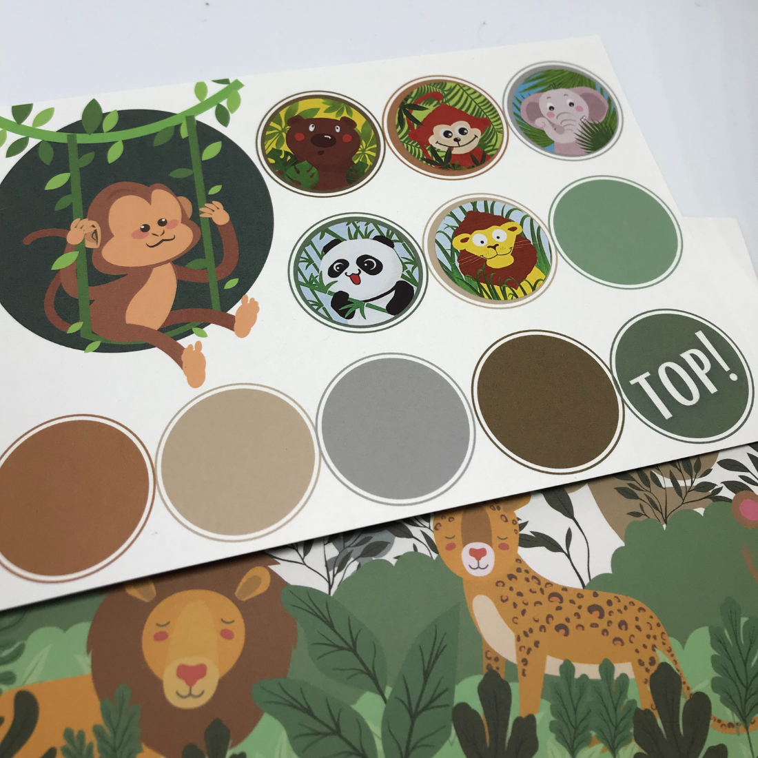 Beloningskaart met stickers jungle